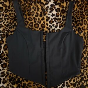 Black Sleeveless Corset Top